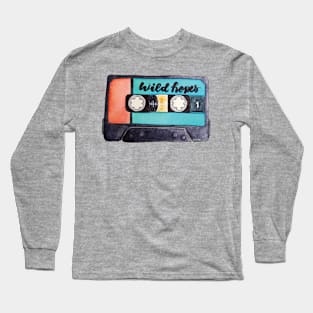 Wild Hopes nostalgic vintage watercolor cassette tape Long Sleeve T-Shirt